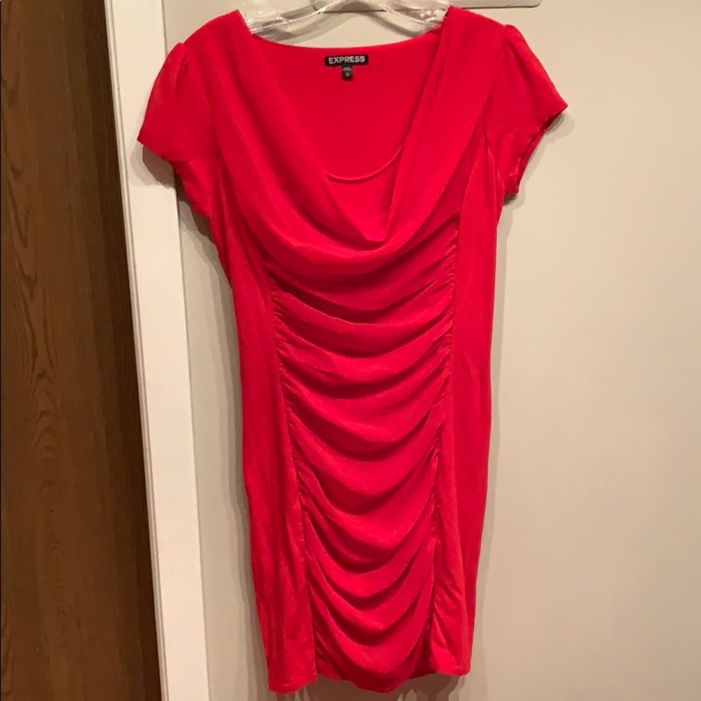 Express red knee length dress